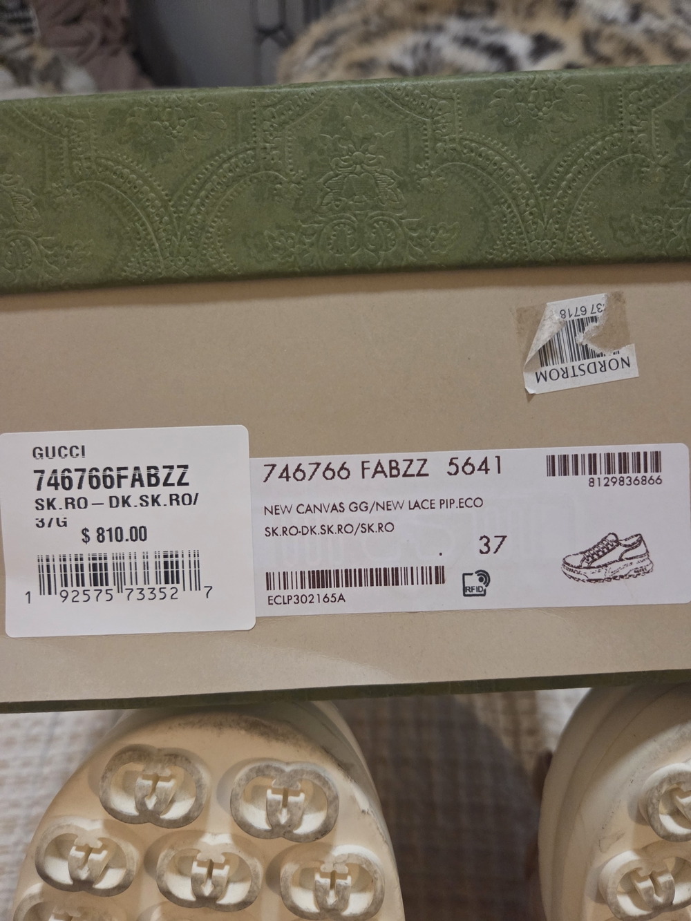 Gucci Beige GG Canvas Platform Sneakers with Cream Sole - Picture 5 of 5